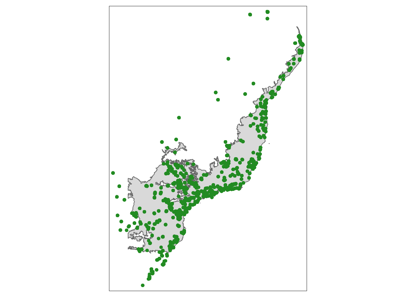 Mapa dos locais do Atlantic Amphibians e do limite da Mata Atlântica.